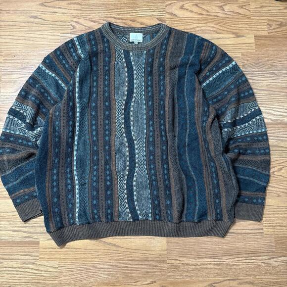 London Fog Other - London Fog Sweater 3XL Coogi Style Brown Green Knit